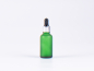Preview: Grünglasflasche 30ml, mit Pipette silber-glanz